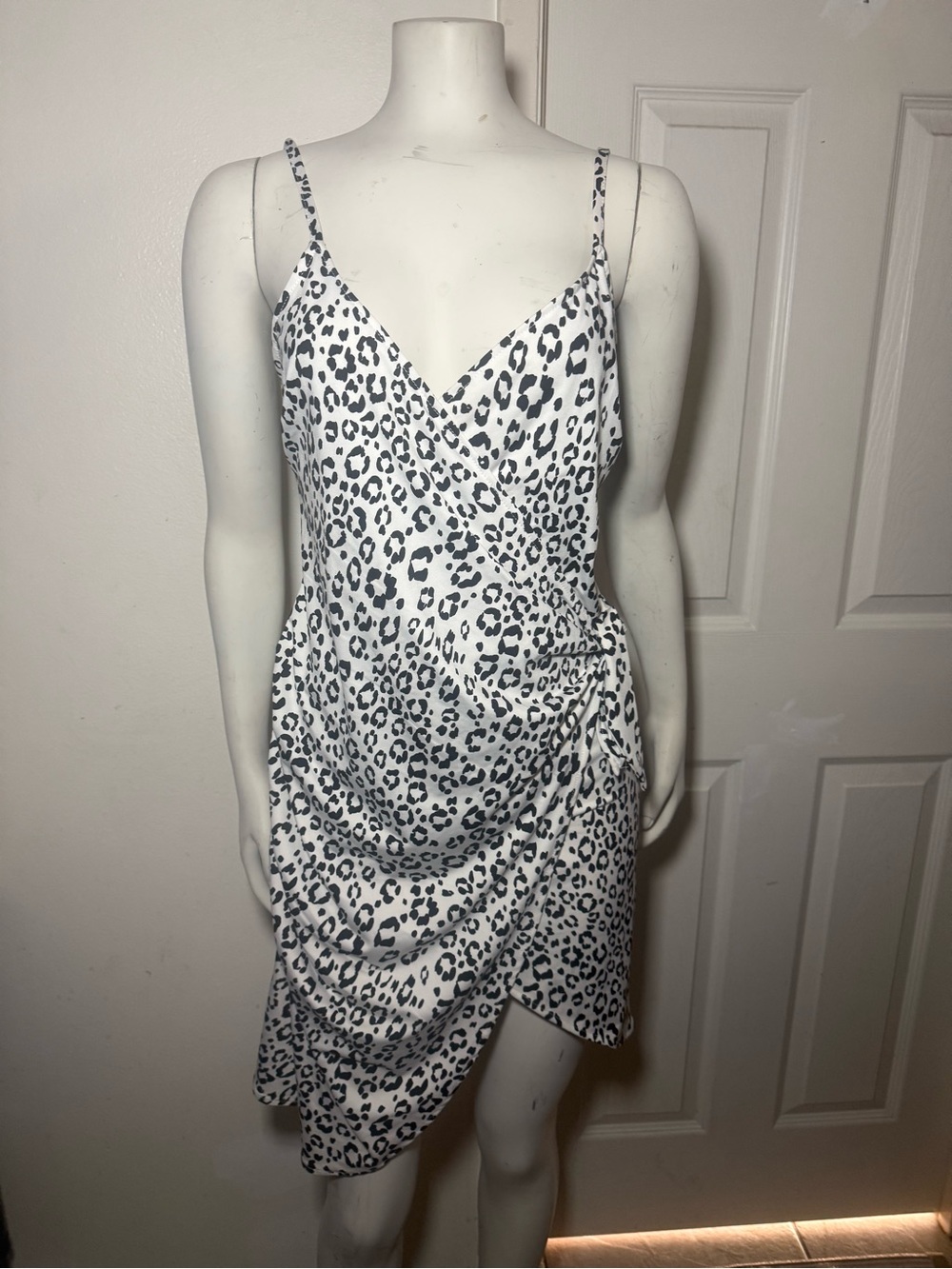 love...ady White and Black Leopard Slip Mini Dress